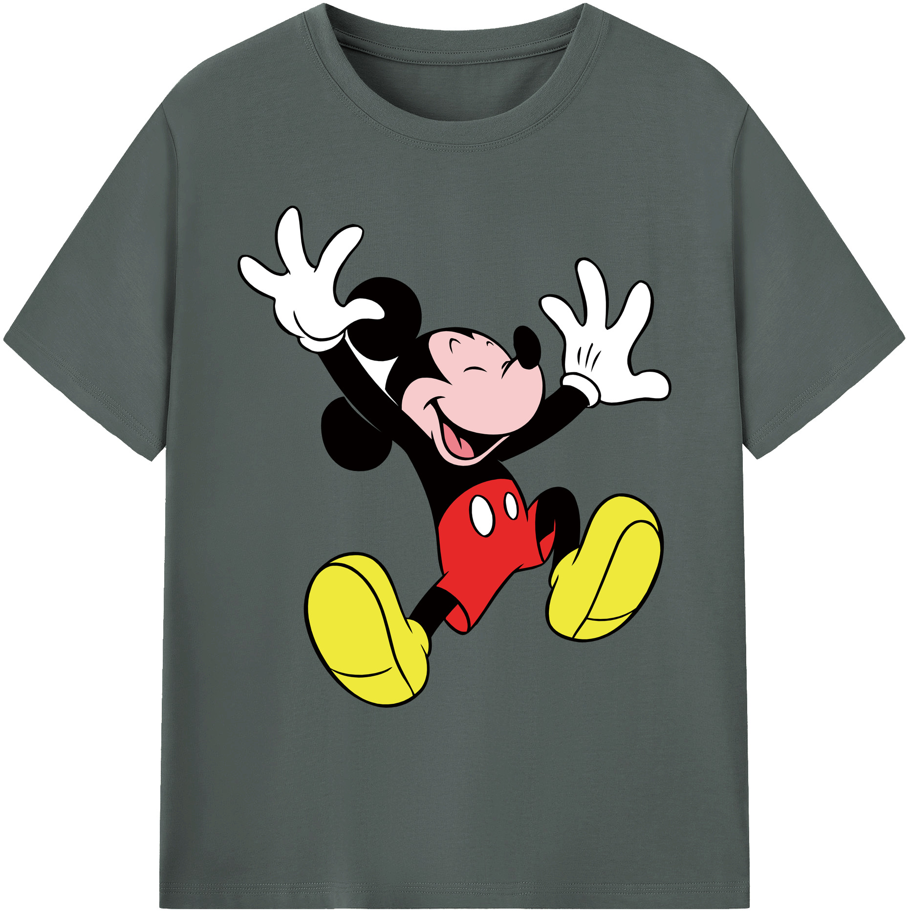 ミッキーマウス Mickey Mouse 綿100％ メンズ半袖Tシャツ｜肌触りやわらか＆通気性